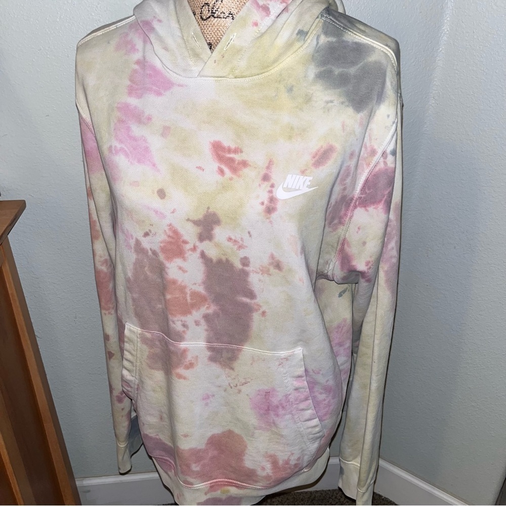NIKE SPORTSWEAR TYE DYE CAMO PULLOVER HOODIE CU4345 MEN - Picture 5 of 16